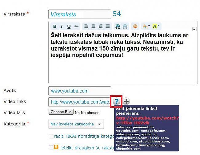 nbspPie lauka quotvideo... Autors: jacky Kā pievienot rakstu?