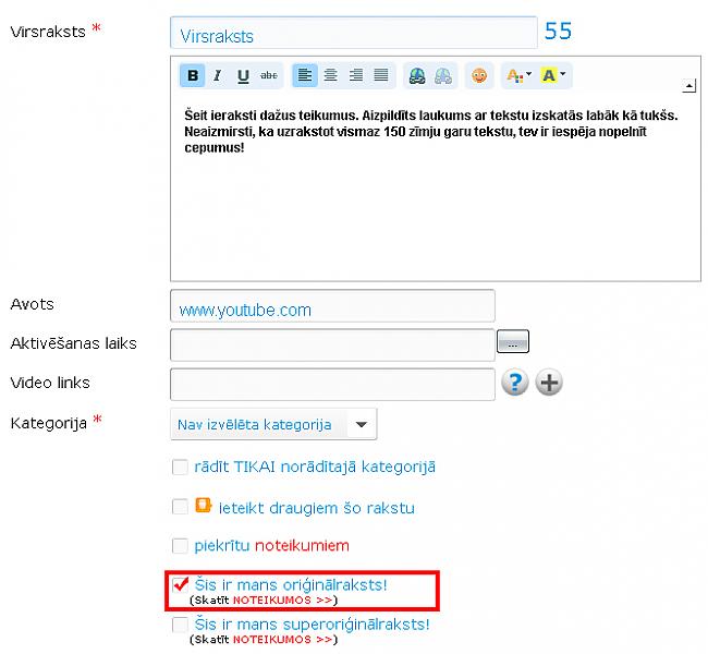 Lauks quotScaronis ir mans... Autors: EV1TA Kā ielikt rakstu?