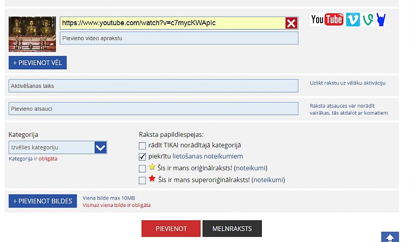 Pievieno video Ja vēlies... Autors: EV1TA Kā pievienot rakstu? 2.0