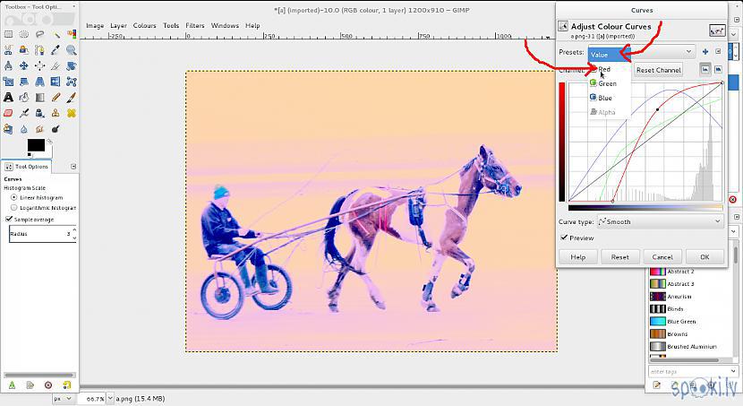 Autors: Strāvonis GIMP, bildes izgaismošana