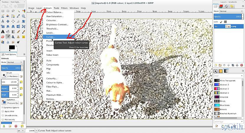 Autors: Strāvonis GIMP, bildes aptumšošana