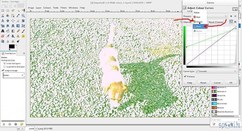 Autors: Strāvonis GIMP, bildes aptumšošana