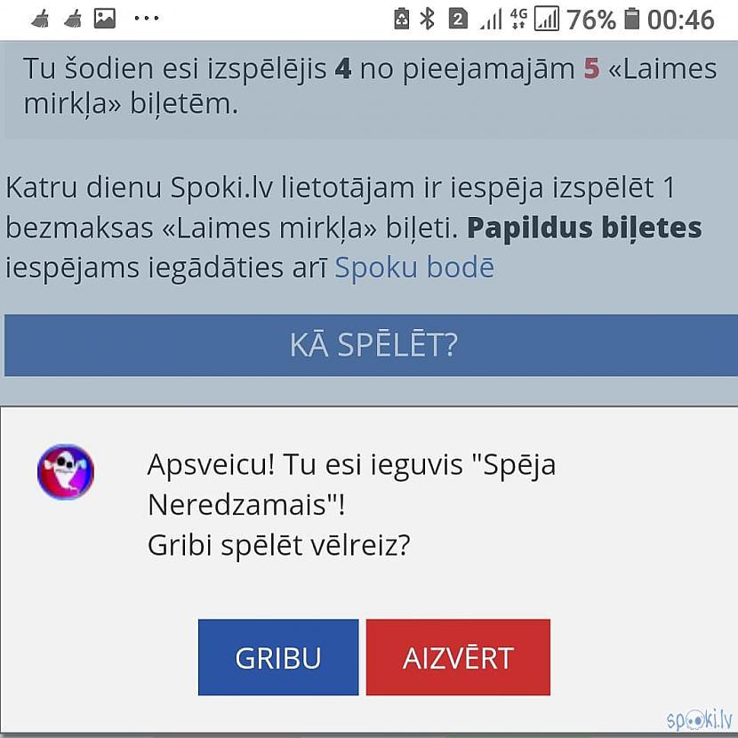 Autors: Fosilija EKSPERIMENTS - Ko var laimēt no 6 Laimes Mirkļa biļetēm?