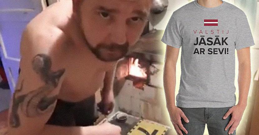 Pats vīrietis raksta ka esot... Autors: matilde Tiešraides laikā vīlies «KPV LV» fans demonstratīvi sadedzina partijas kreklu