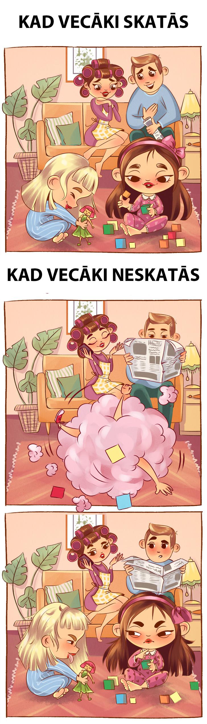 Autors: matilde 13 komiksi par māsu dzīvi «kādreiz» un «tagad». Vai atpazīstat tajos sevi?