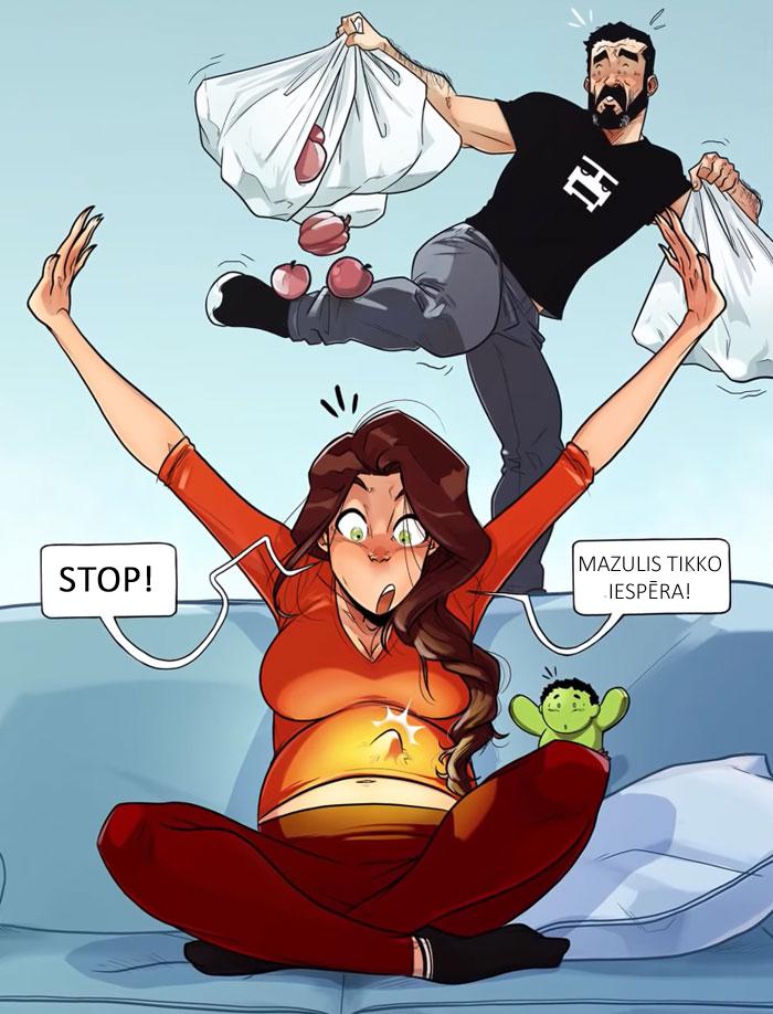 Pirmais spēriens ir ļoti... Autors: matilde 9 jaukas ilustrācijas, kas lieliski atspoguļo bērniņa gaidīšanas laiku