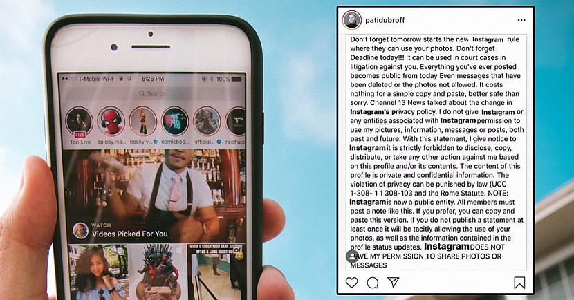 nbsplaquoInstagramraquo nav... Autors: matilde «Instagram» vietni pārņem viltus paziņojums par svarīgām izmaiņām noteikumos