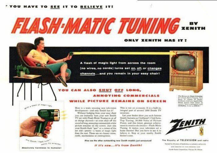 Pirmā Zenith FlashMatic... Autors: es tēvocis Kāda izskatījās pirmā tv tālvadības pults?
