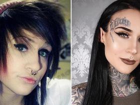 Skat, kā tetovētākā latviešu modele Monami Frost izskatījās pirms 10 gadiem